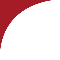 Red quarter-circle shape with a pixelated edge on a white background.