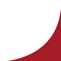 A white background with a red curved section in the bottom right.